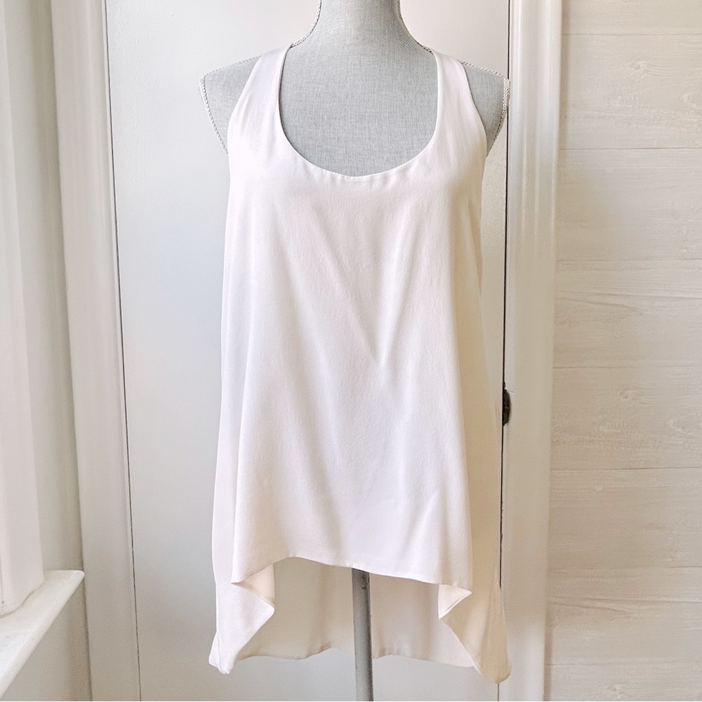 SEN 100% Silk T-Back Sleeveless Blouse Cream